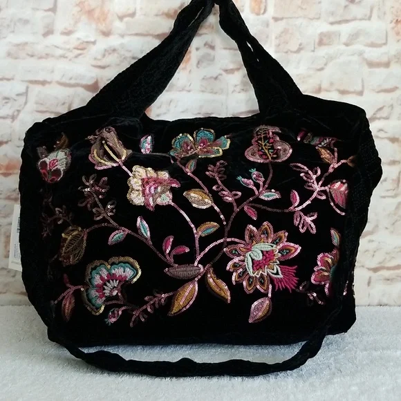 Johnny Was Bags New Johnny Was Brenda Velvet Tote Bag Poshmark